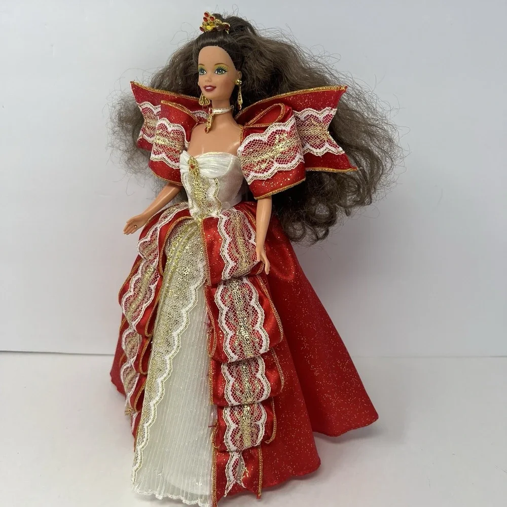 Vtg Barbie Doll Happy Holidays Special Edition in Original Red‎ Outfit Gown